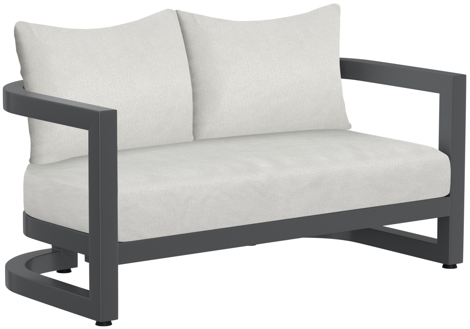 Malibu Loveseat in Cast Silver, No Welt