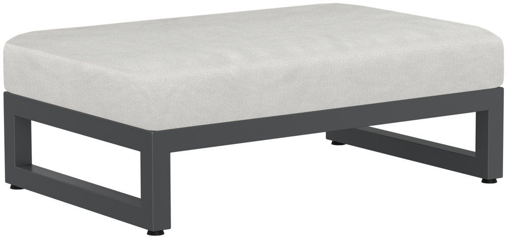 Malibu Double Ottoman in Cast Silver, No Welt
