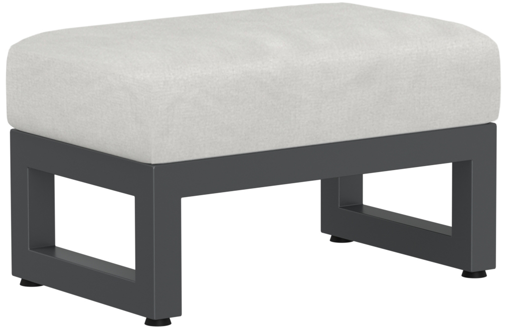 Malibu Ottoman in Cast Silver, No Welt