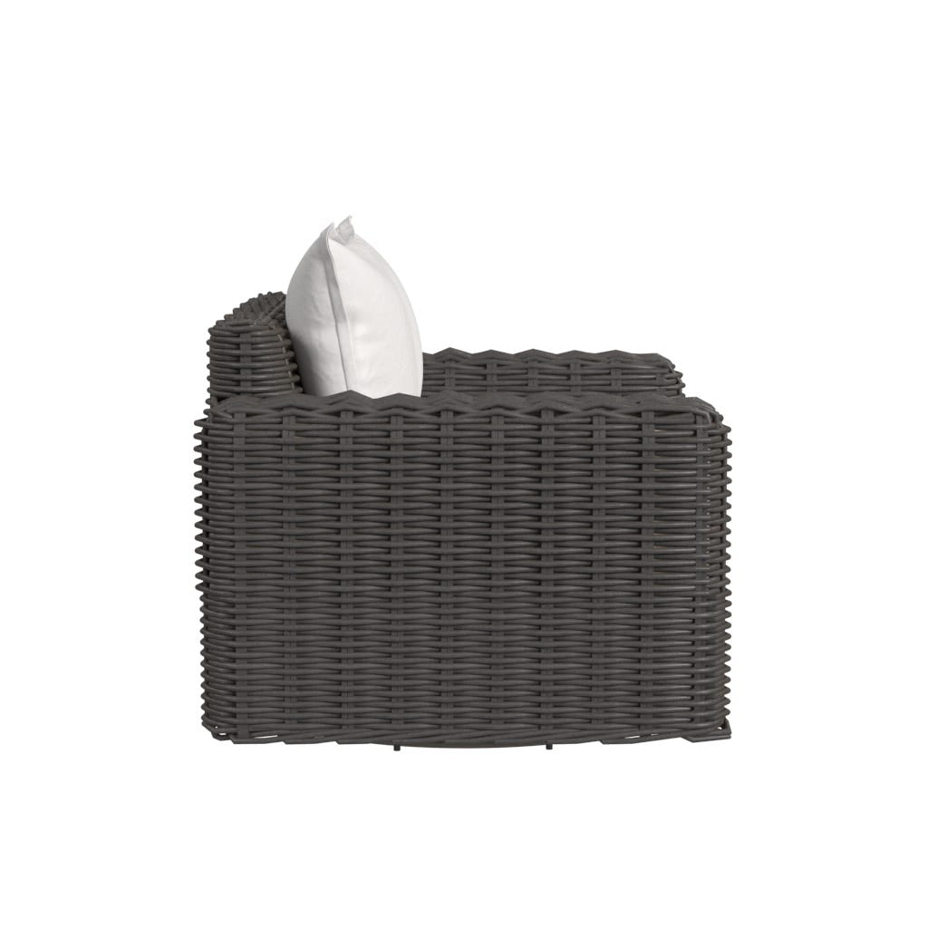 Cabo Oversized Swivel Club Chair in Soothe Pearl w/ Flange Welt