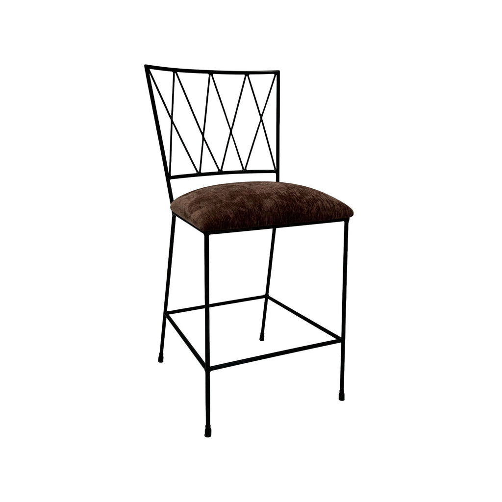 Stella Barstool in Matte Black finish with Forest Oak fabric.