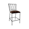 Stella Barstool in Matte Black finish with Forest Oak fabric.