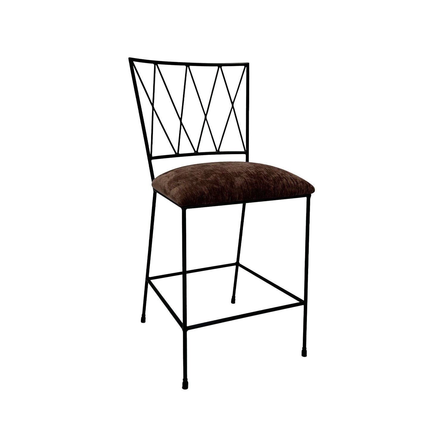 Stella Barstool in Matte Black finish with Forest Oak fabric.