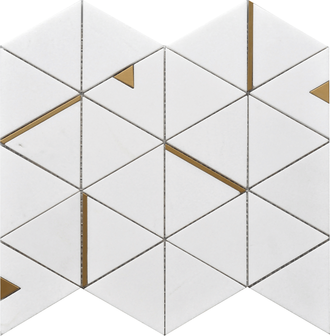 Roca Tile - Thassos Triangle 12 x 14 Mosaic