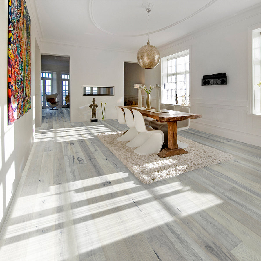 Juniper Maple Hardwood Floors from the True Hardwood Flooring Collection by Hallmark Floors. True Hardwood Flooring where the color goes throughout the surface layer without using stains or dyes.