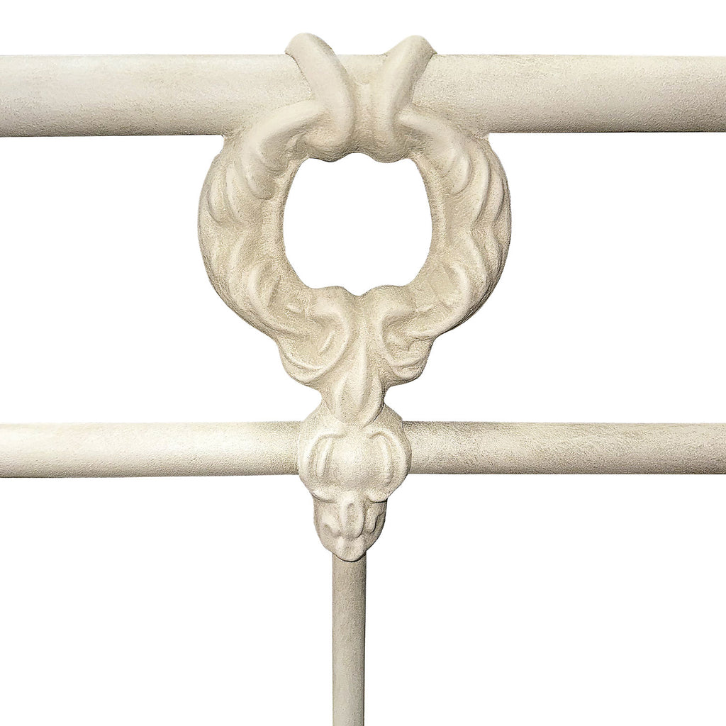 Wellington 1057 center casting closeup shown in Rustic Ivory Finish.