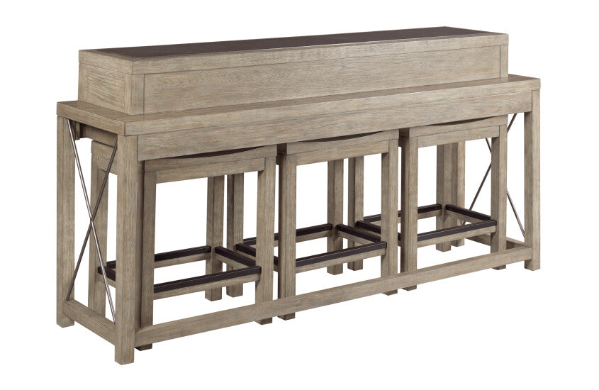 BAR CONSOLE WITH THREE STOOLS Primary