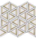 Roca Tile - Carrara White Metal Geo 12 x 14 Mosaic