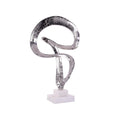 Winding Flourish Sculpture on Marble Base, Nickel | John-Richard - JRA-15263