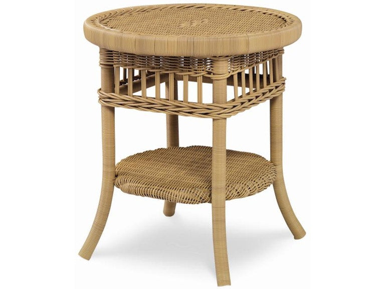 Century Furniture Mainland Wicker Side Table With Tempered Glass Ae-D40-83-Nt