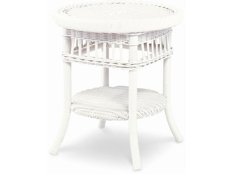 Century Furniture Mainland Wicker Side Table With Tempered Glass Ae-D40-83