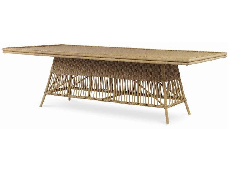 Century Furniture Mainland Wicker Rectangular Dining Table With Tempered Glass Ae-D40-91-Nt