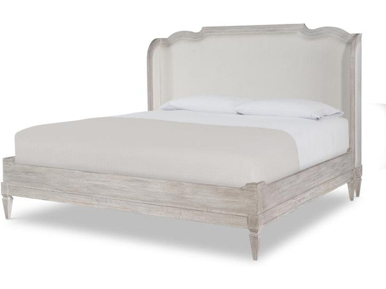 Century Furniture Nichole Upholstered Bed King 6/6 - White Rustic B2W-146