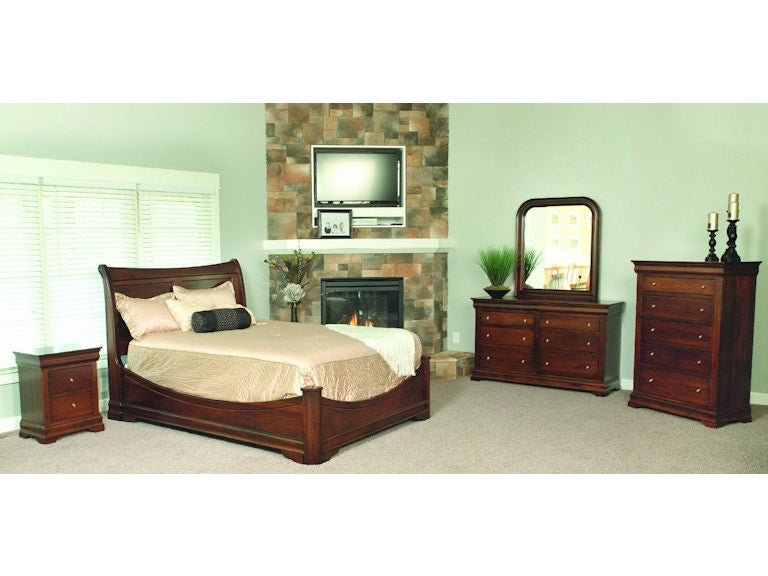 YUTZY WOODWORKING Bordeaux Sleigh Bed With High Headboard 92109