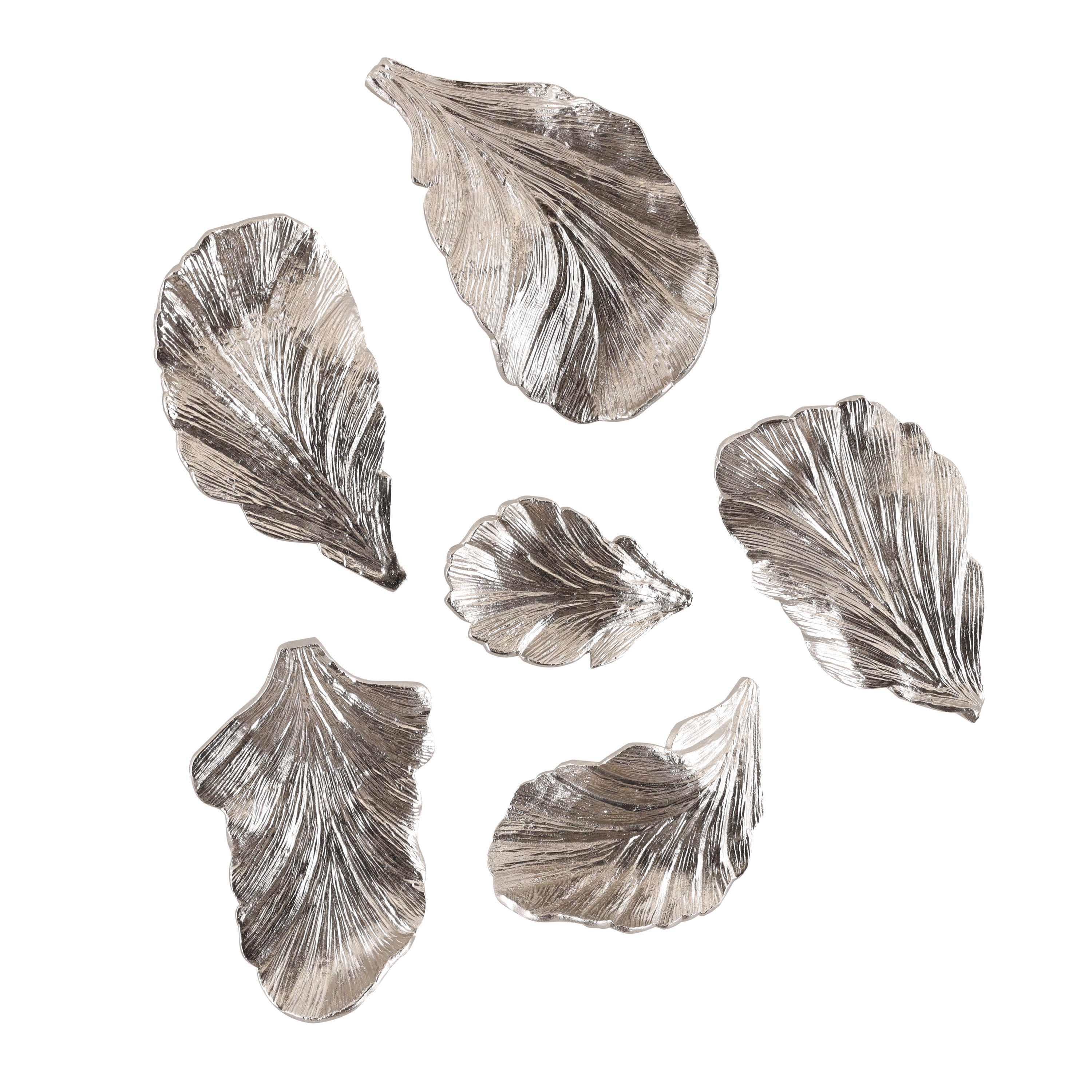 Nickel Wall Leaves, Set of 6 | John-Richard - GBG-2814S6