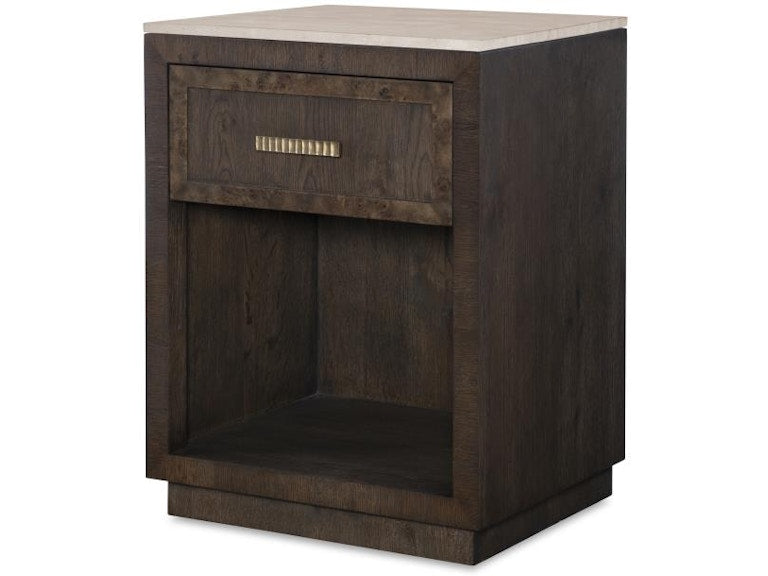 Century Furniture Monterey Single Drawer Nightstand With Travertine - Hawthorne Dark CBA-222M-V2