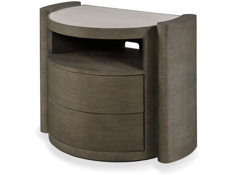 Century Furniture Yume Two Drawer Open Shelf Nightstand - Dusk CDA-225-V1