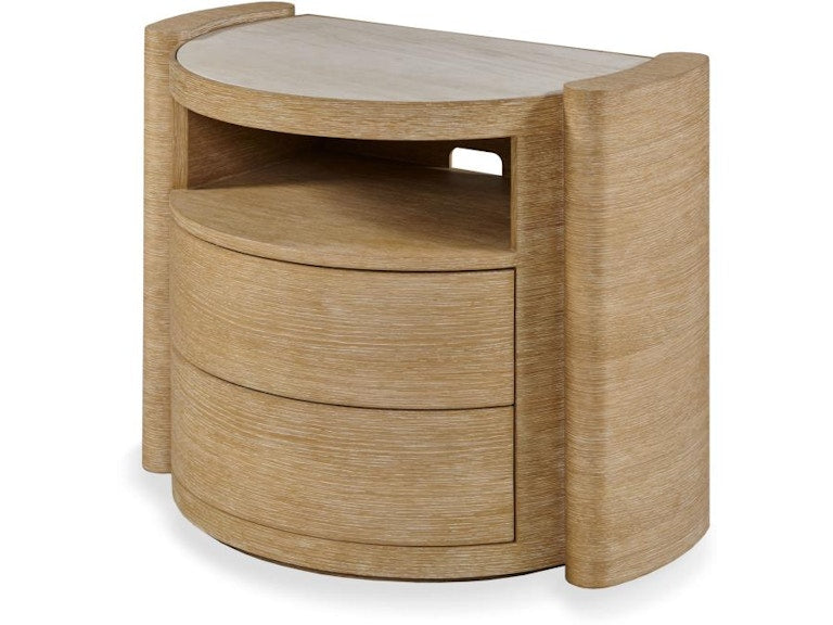 Century Furniture Yume Two Drawer Open Shelf Nightstand - Sahara CDA-225-V2