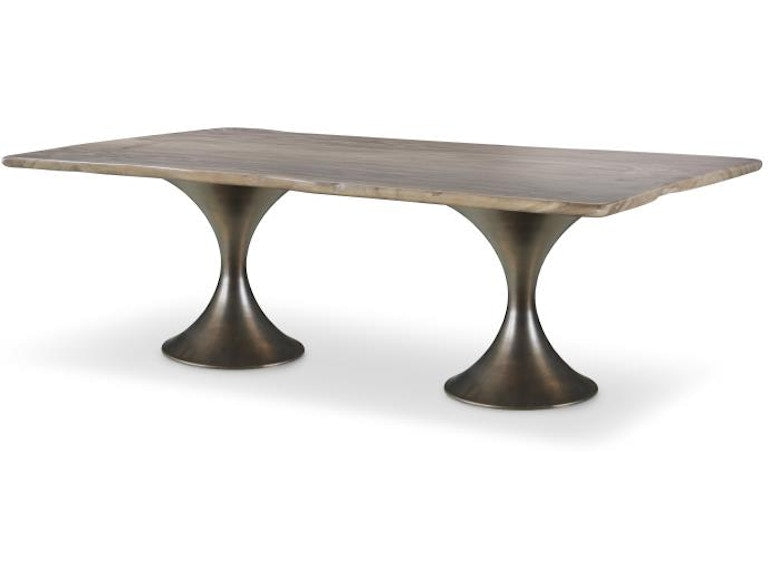 Century Furniture 108 Guan Slab Dining Table - Bronze Hourglass Base Cr9-1-108-G-977