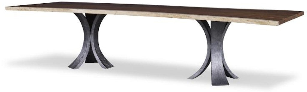 Century Furniture 86 Guan Slab Dining Table - Textured Metal Base Cr9-1-86-G-973