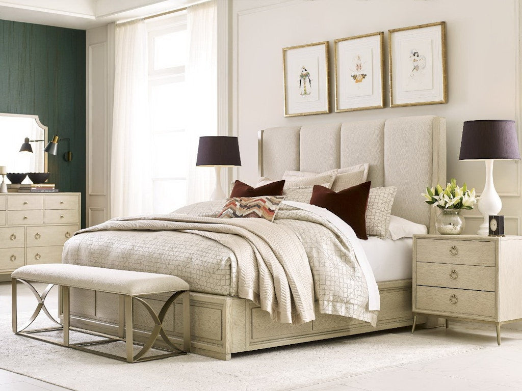 American Drew Siena Upholstered Queen Bed Complete 923-313R