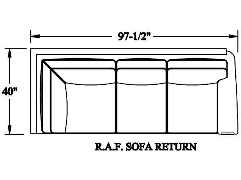 Bradington Young Sterling Right Arm Facing Corner Return Sofa 221-94