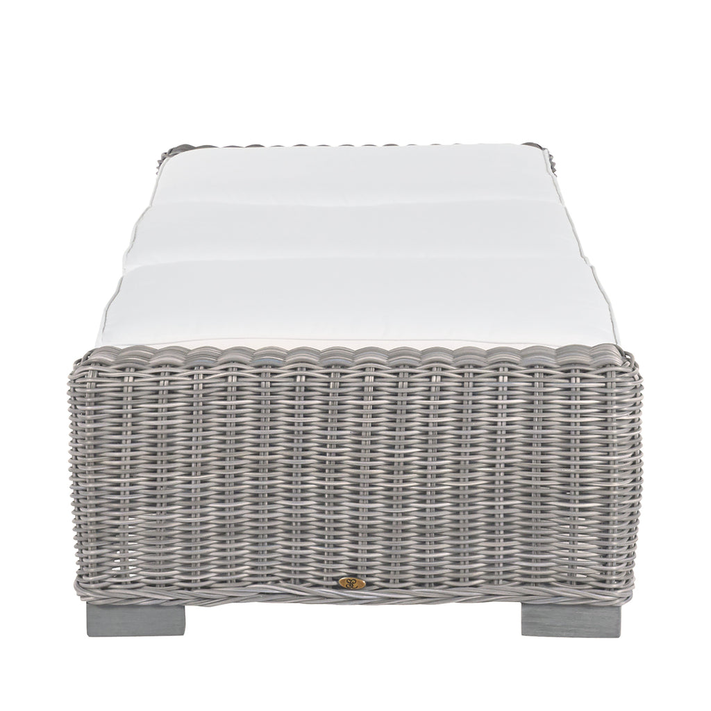 Rustic Wicker Outdoor Armless Chaise Lounge