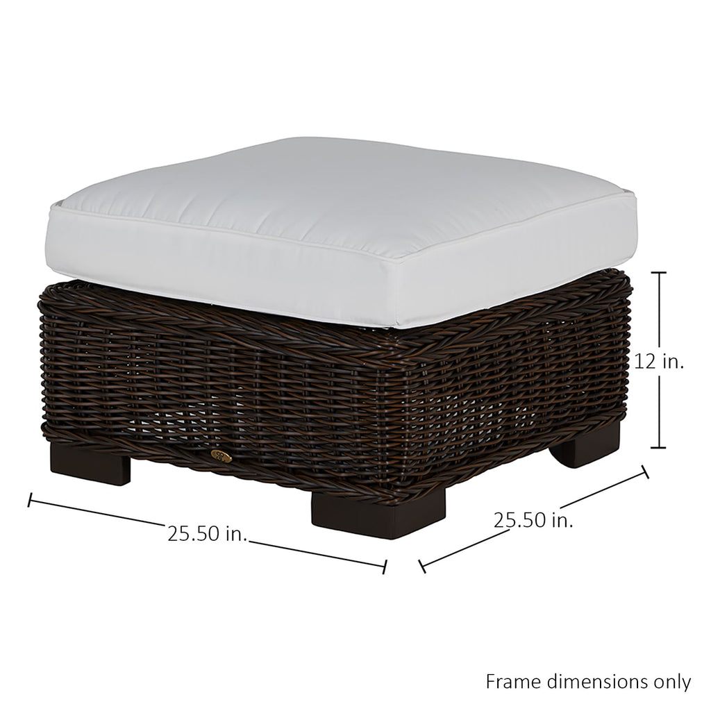 Rustic N-Dura Resin Wicker Outdoor Woven Ottoman