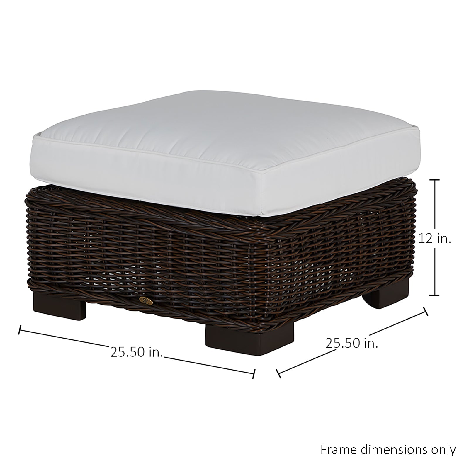 Rustic N-Dura Resin Wicker Outdoor Woven Ottoman