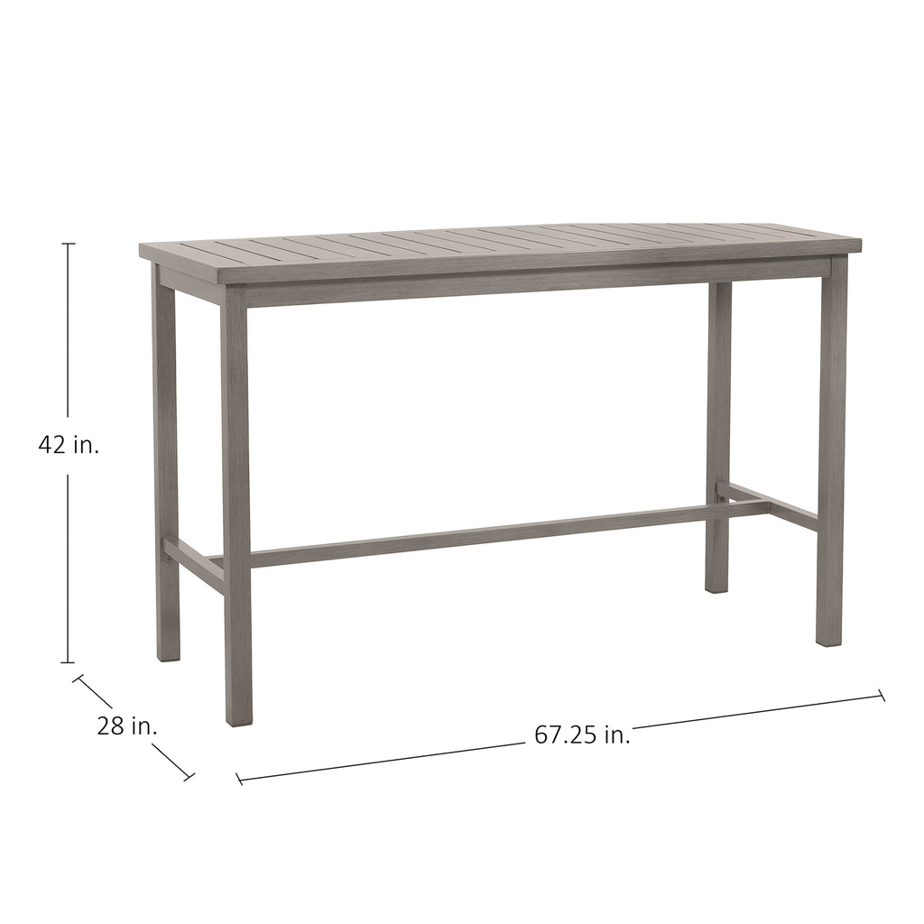 Club Aluminum 67"x 28" Rectangle Outdoor Bar Table