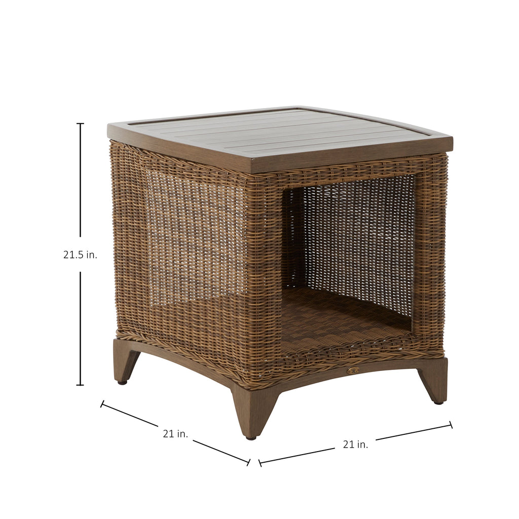 Astoria Wicker 21" Square Outdoor End Table
