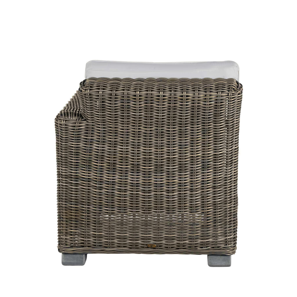 Rustic Resin Wicker Outdoor RAF Sectional Sofa