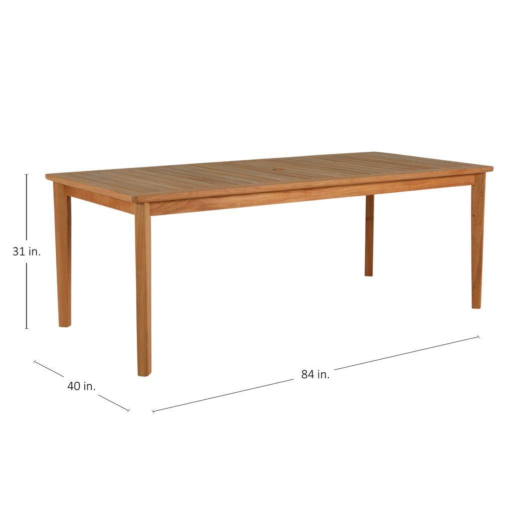 Woodlawn Rectangle Outdoor Slatted Dining Table