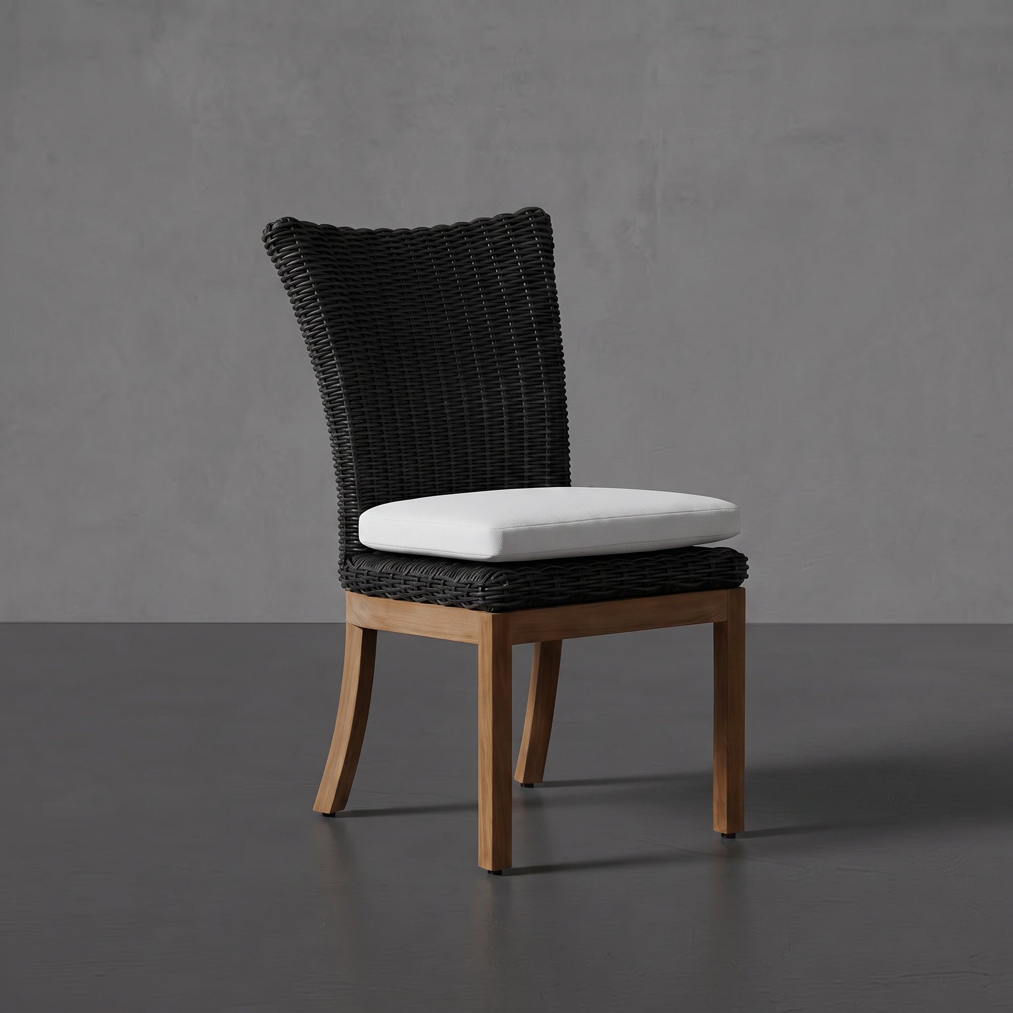 Montauk Resin Wicker Teak Outdoor Side Chair