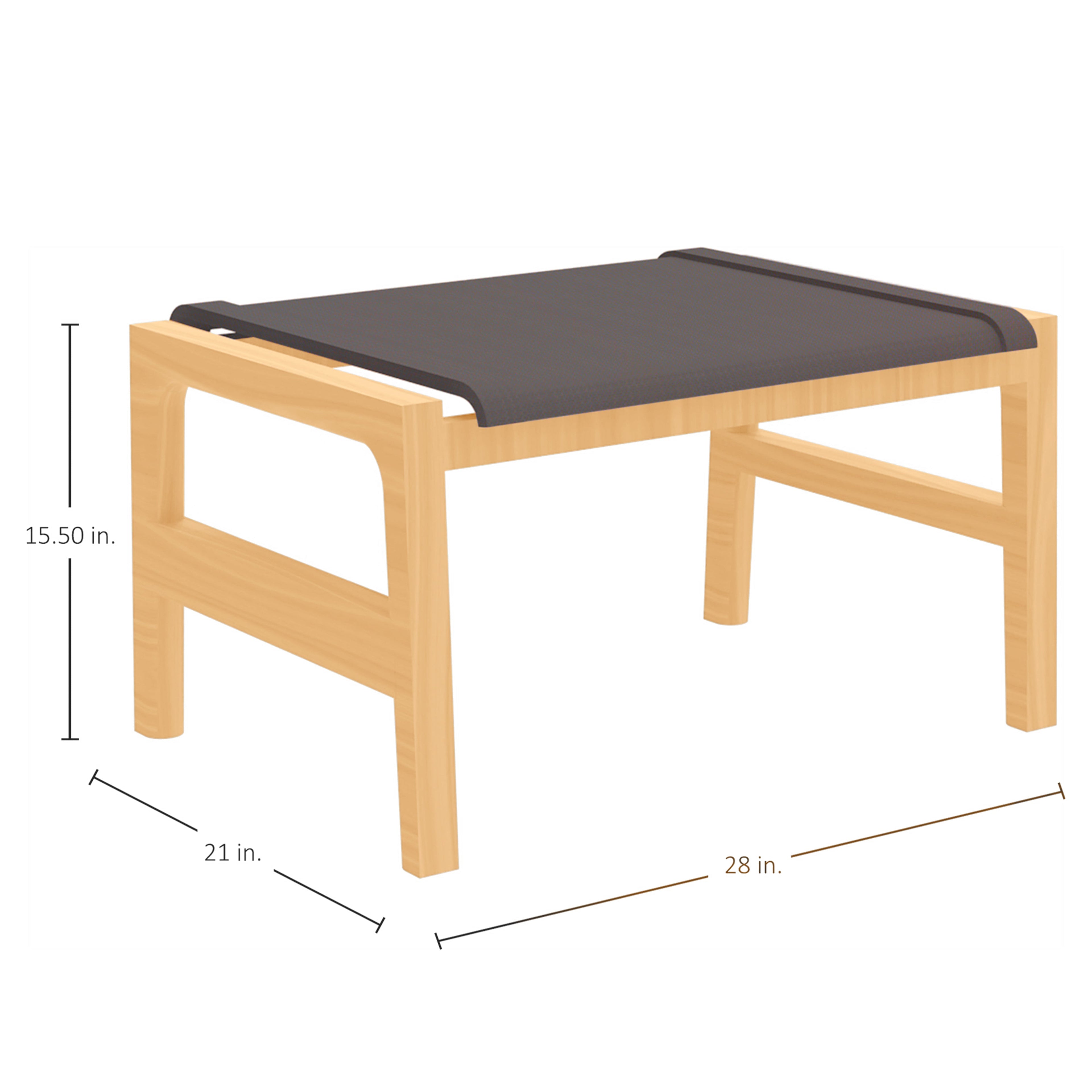 Seashore N-Dura Wood Outdoor Ottoman