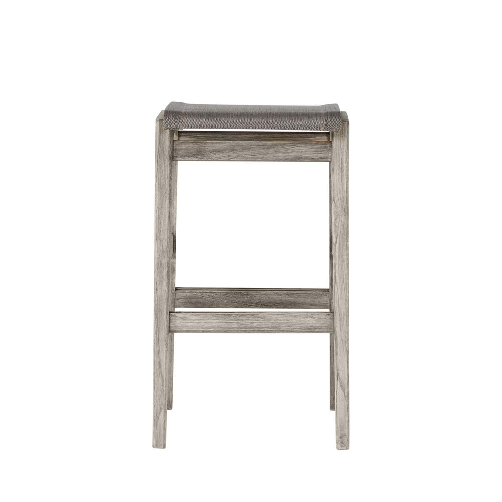 Coast Teak Sling Outdoor Backless Bar Stool