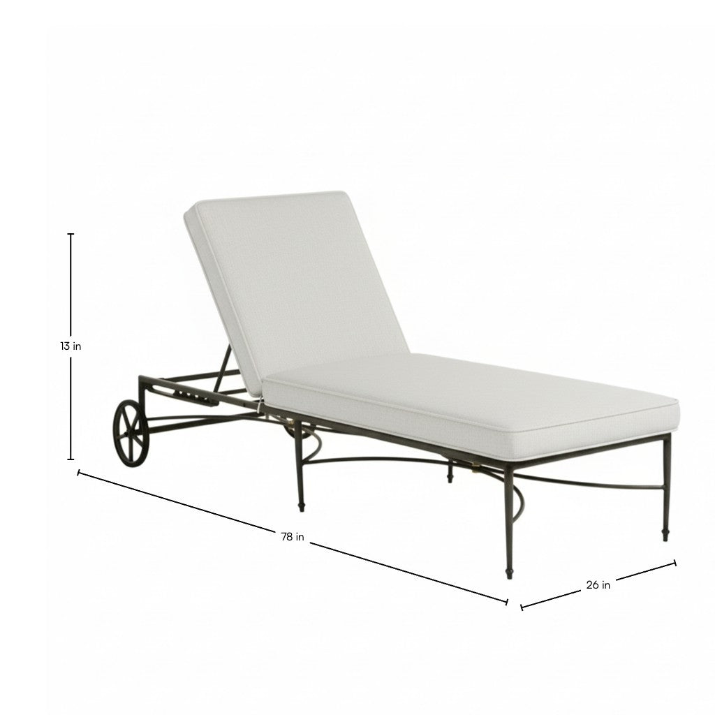 QS Roma Chaise Lounge, Slate Gray-Bali Pearl