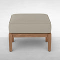 QS Croquet Teak Ottoman, Natural Teak-Linen Dove