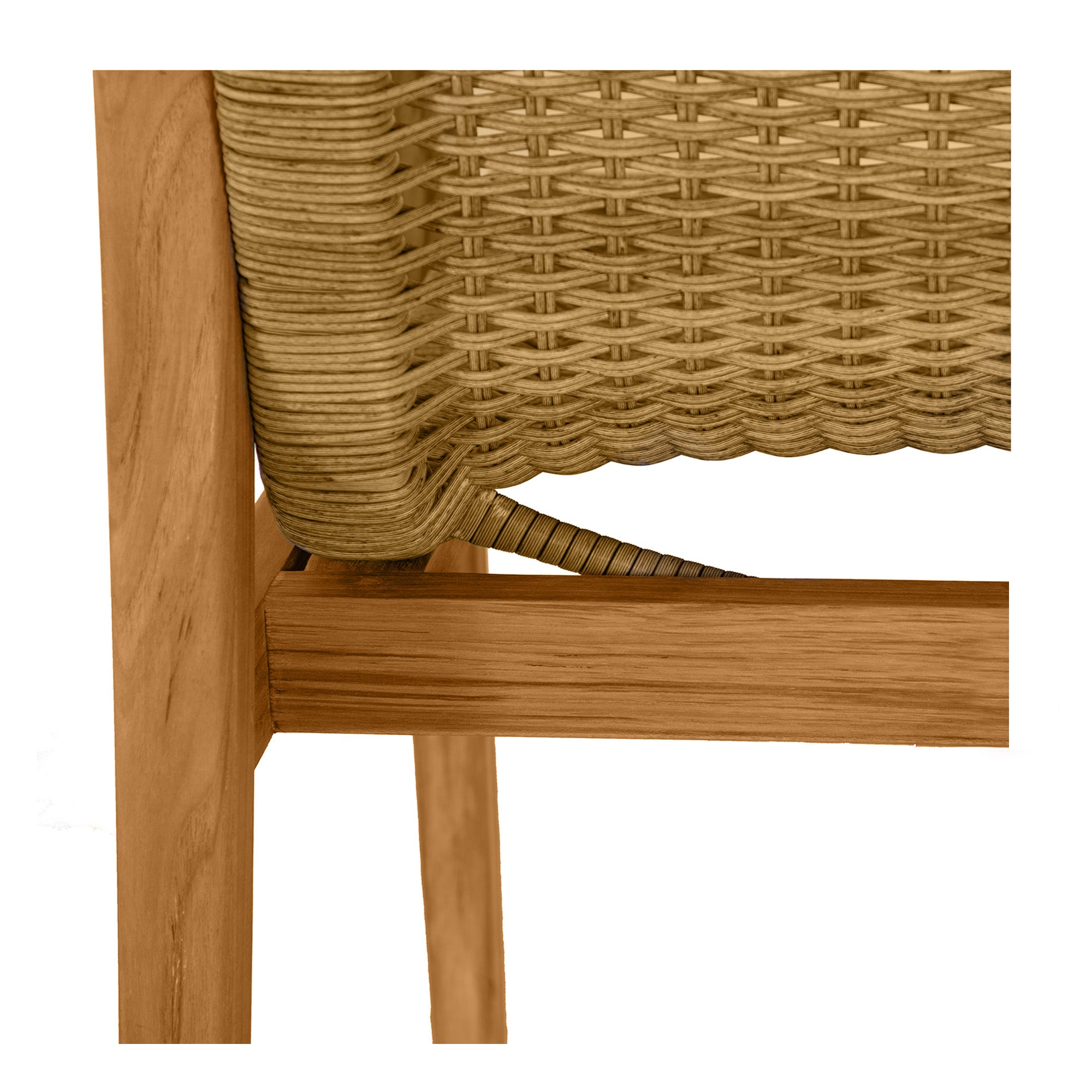 Pointe Wicker Teak Outdoor Dining Arm Chair