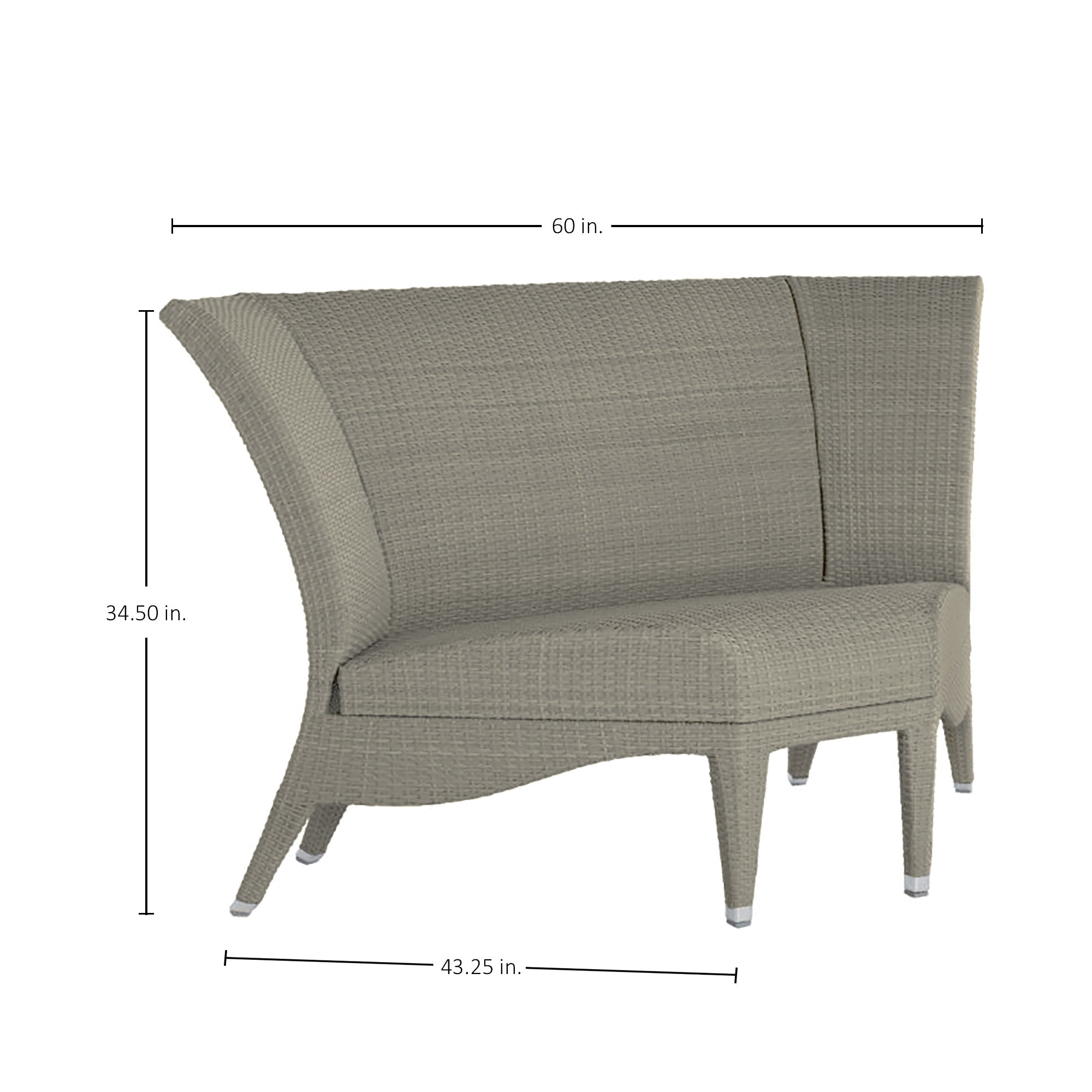 Athena Plus Wicker Corner Slipper Sectional Sofa