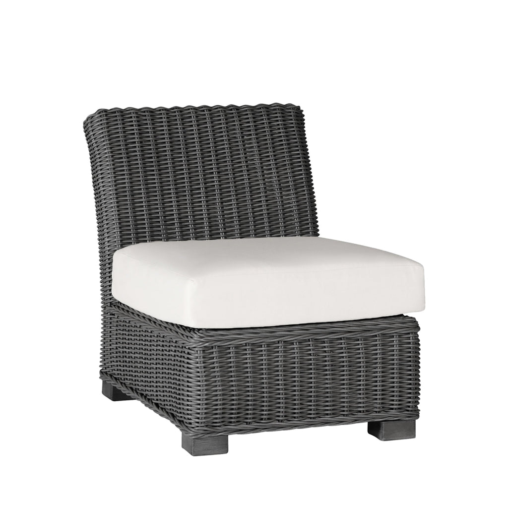 Rustic Woven Wicker Sectional Slipper Chair