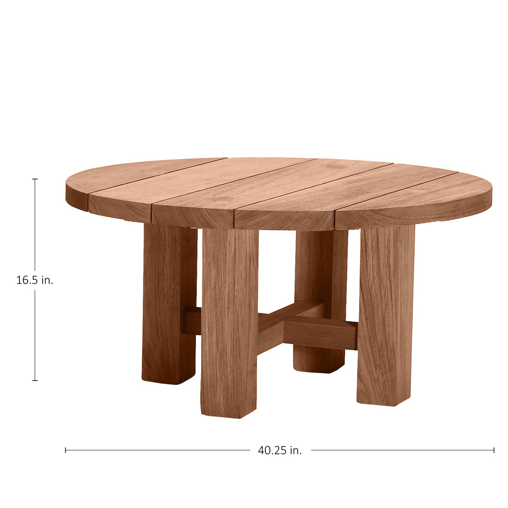 Croquet Teak 40.25" Round Outdoor Coffee Table