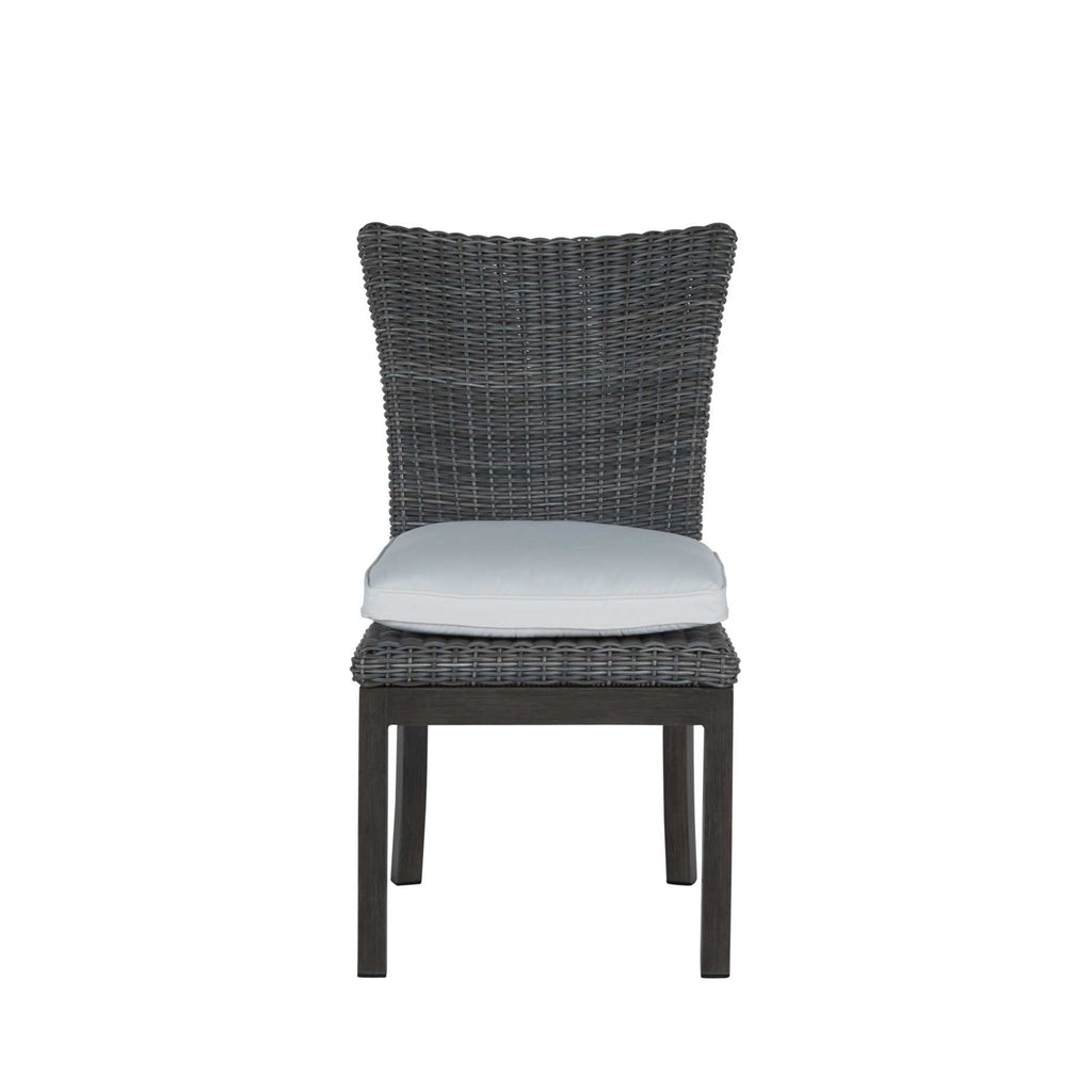 Rustic Woven Resin Wicker Outdoor Side Chair