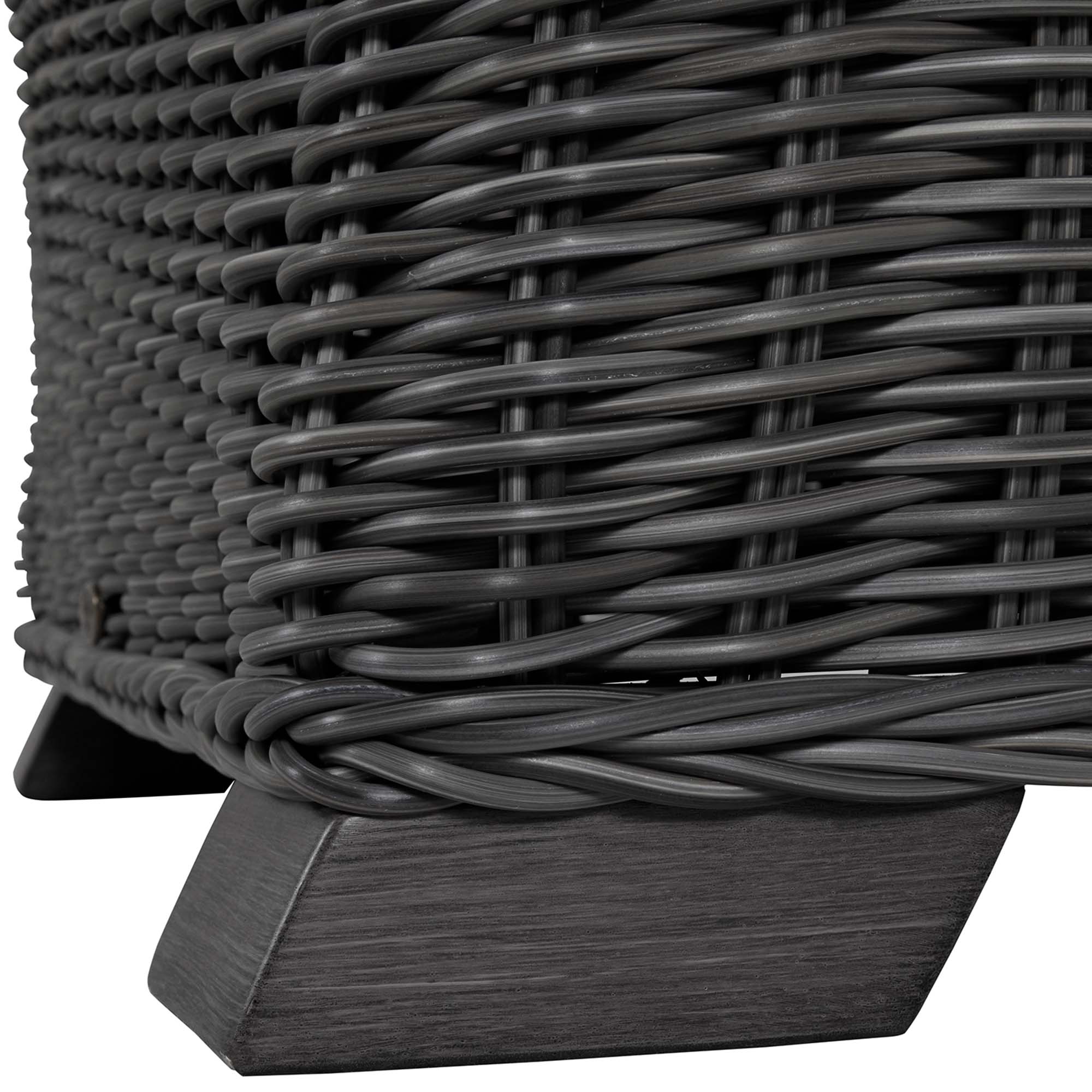 Rustic Woven Resin Wicker Outdoor Lounge Chair