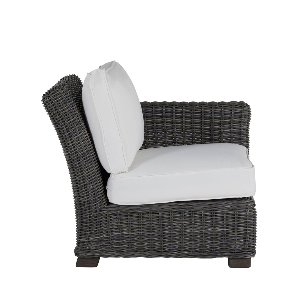Rustic Resin Wicker Outdoor RAF Sectional Sofa