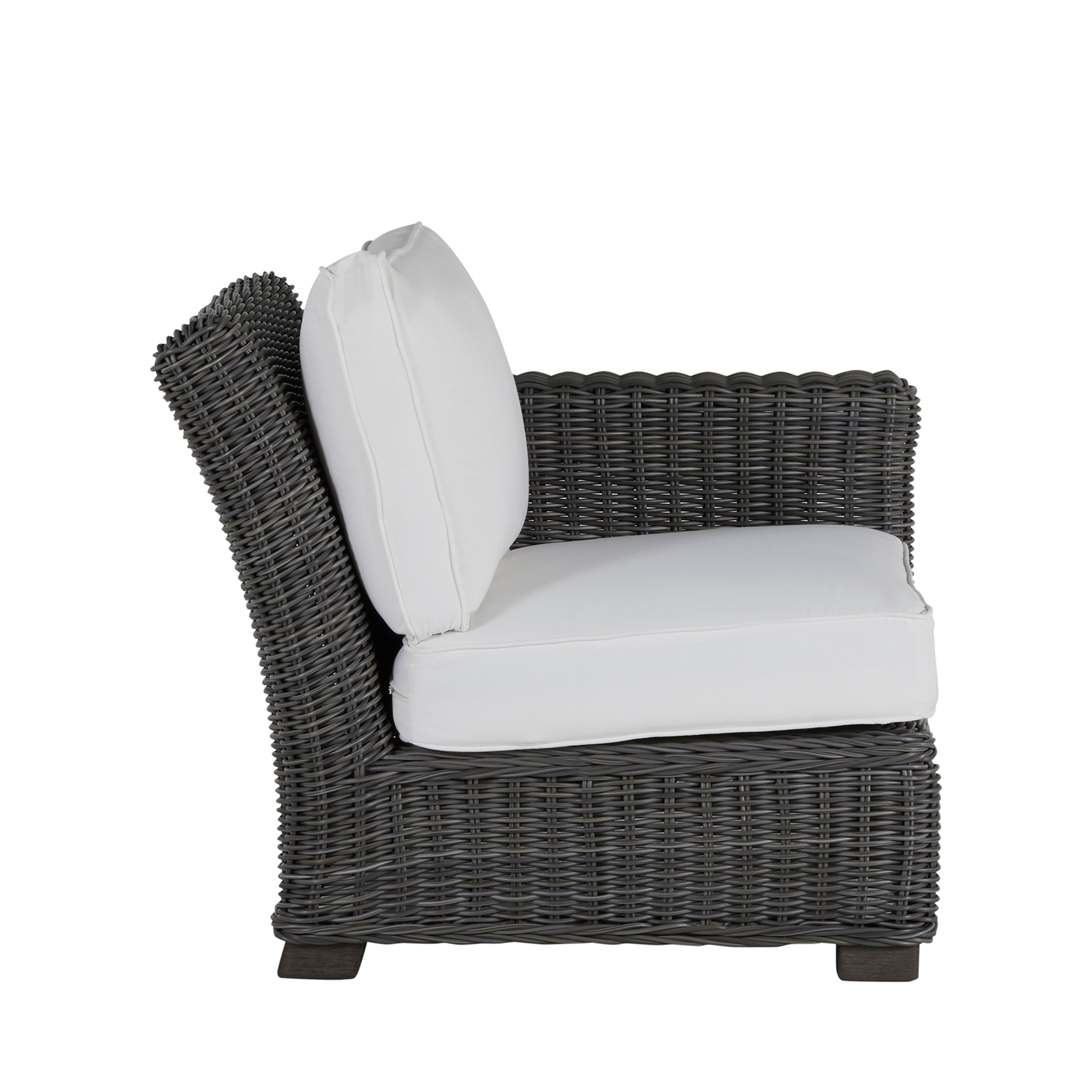 Rustic Resin Wicker Outdoor RAF Sectional Sofa