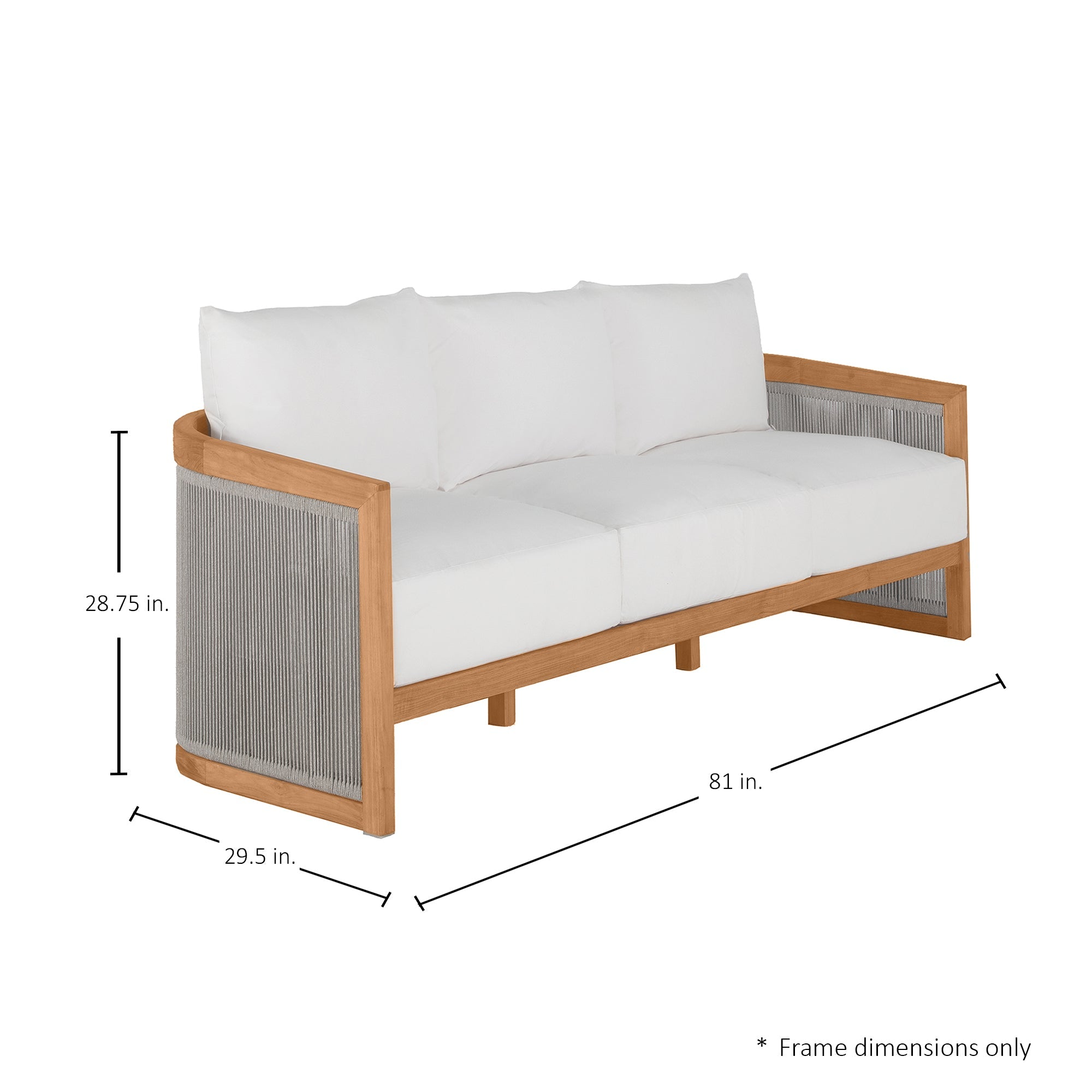 Avalon Teak Rope Outdoor Sofa