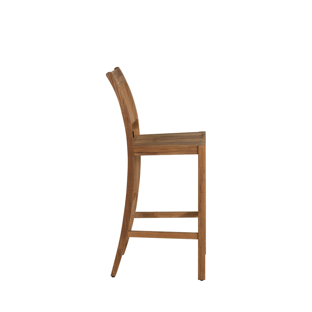 Croquet Teak Outdoor Bar Stool