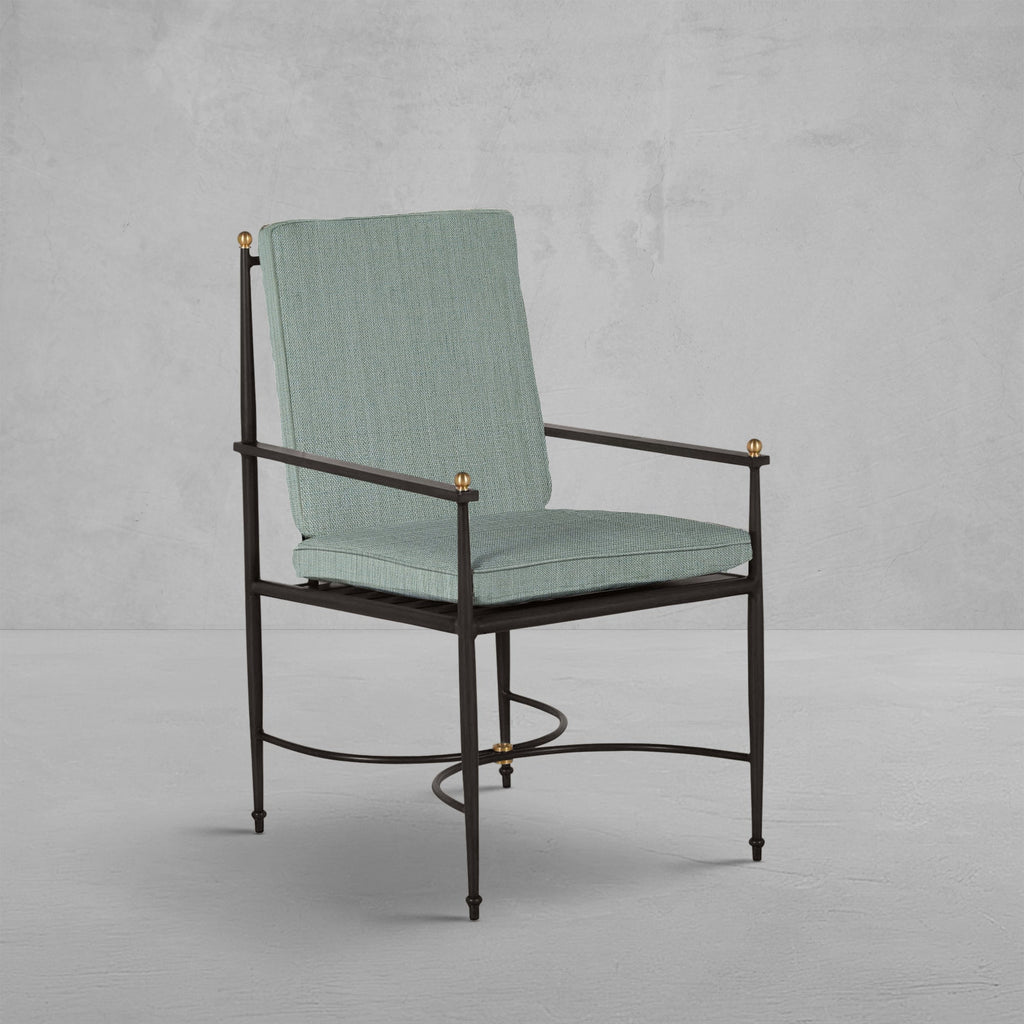 QS Roma Arm Chair, Slate Gray-Cast Mist