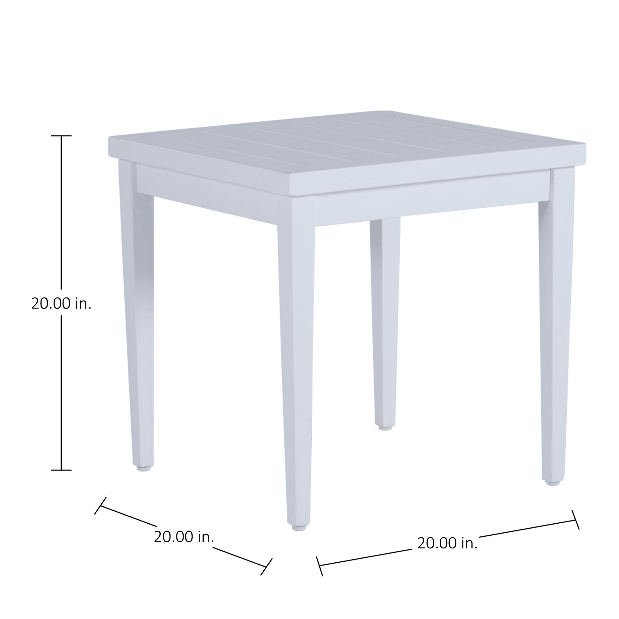 Brookings 20" Square Outdoor Slatted End Table